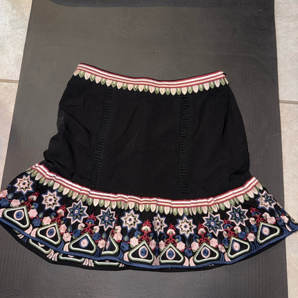 Embroidered Black Skirt